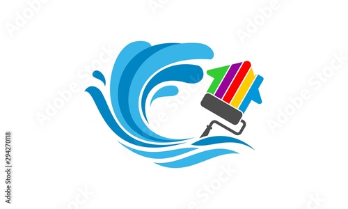 Home painting and wave symbol