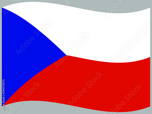 Czhech Republic Waving national flag, isolated on background. original colors and proportion. Vector illustration symbol and element, for travel and business from countries set