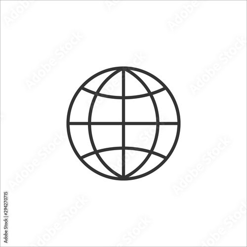 Gray line icon of web on white background. Vector illustration.