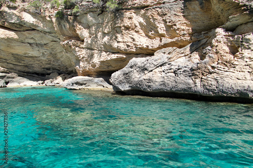 Beach in Cala Gonone in The Orosei Gulf, Sardinia, Italy.