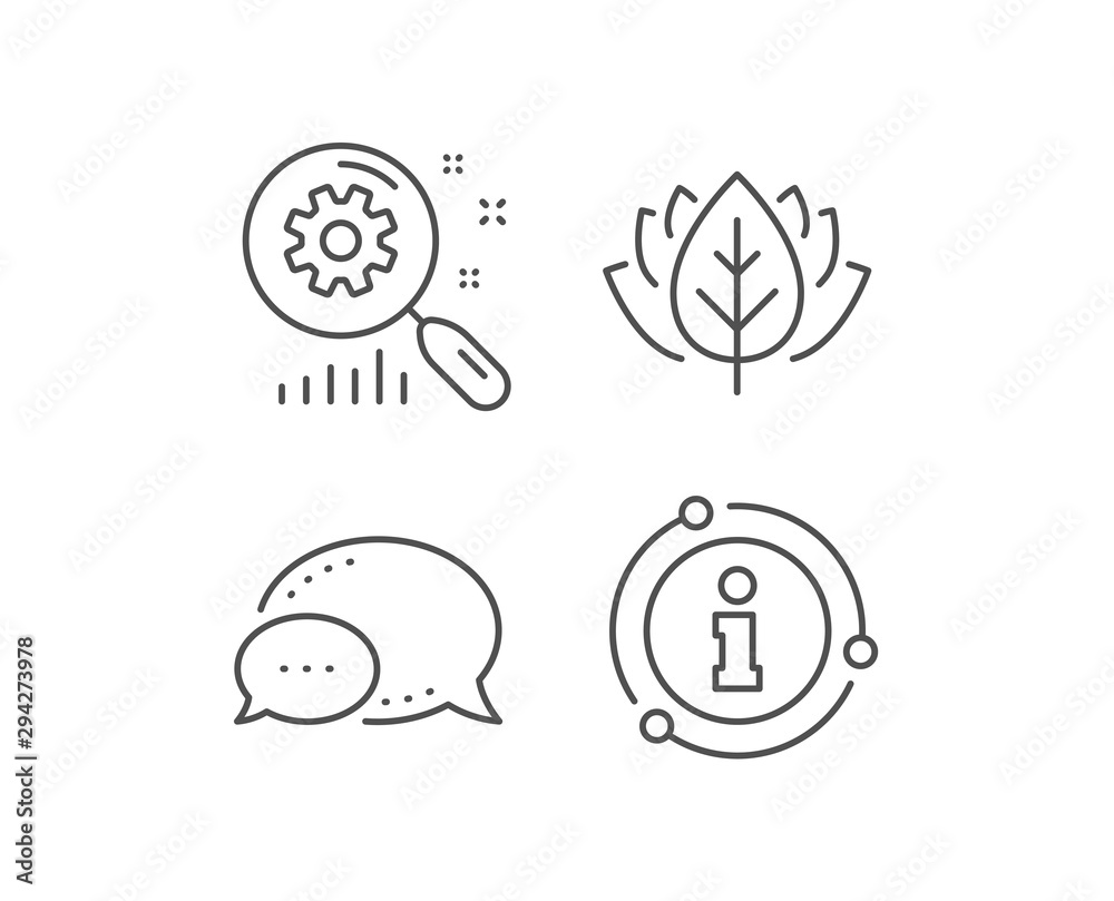 Search statistics line icon. Chat bubble, info sign elements. Find analysis sign. Linear search statistics outline icon. Information bubble. Vector Search statistics line icon. Chat bubble, info sign elements. Find analysis sign. Linear search statistics outline icon. Information bubble. Vector