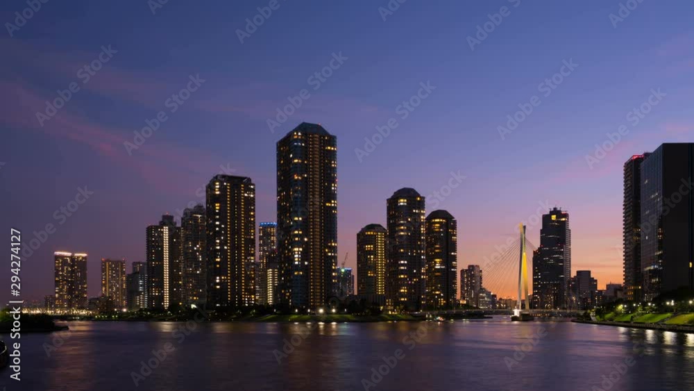 東京夜景 タイムラプス 佃島 長時間撮影 2019 東京夜景 タイムラプス 佃島 長時間撮影 2019