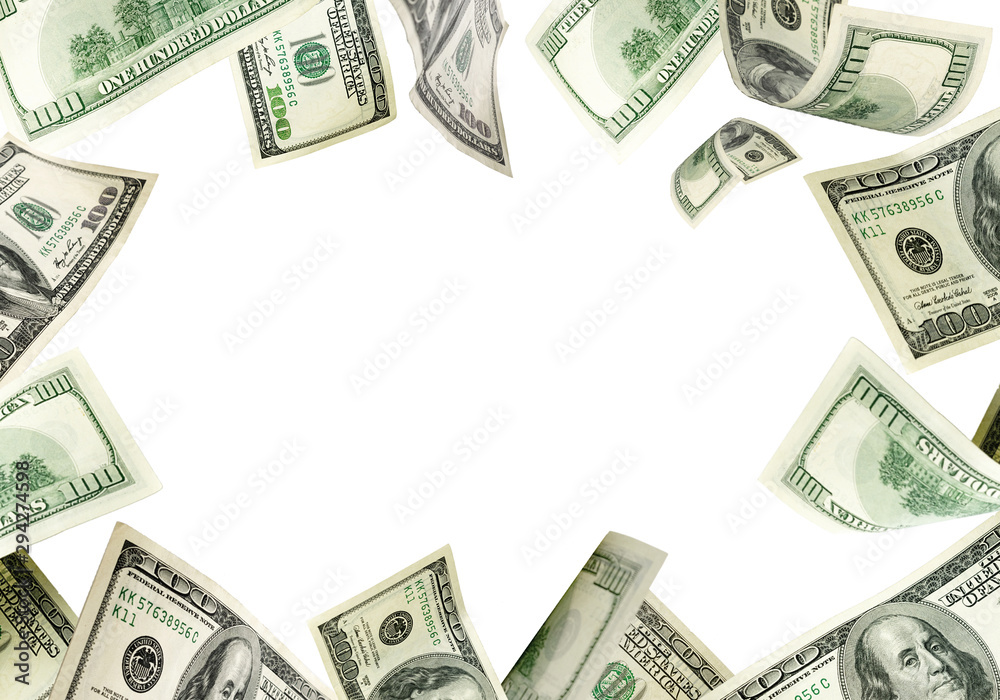 Money background. Hundred dollars of America. Usd cash money fal Stock  Photo | Adobe Stock