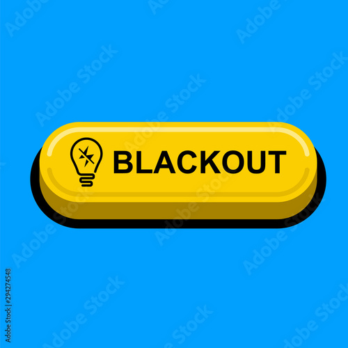 power off button. flat vector illustration. yellow switch