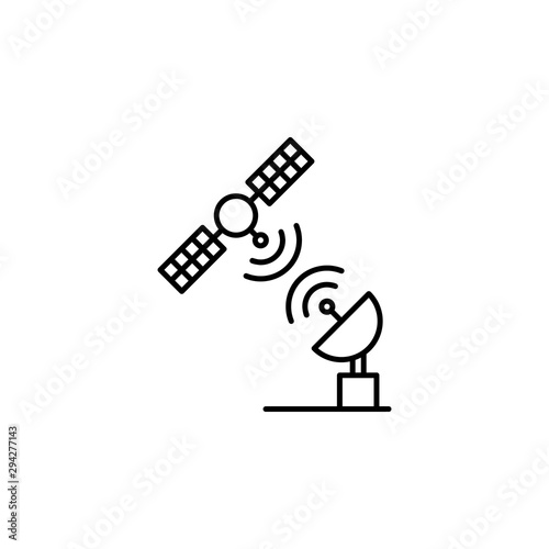Satellite transmission antenna icon. Element of satellite thin line icon