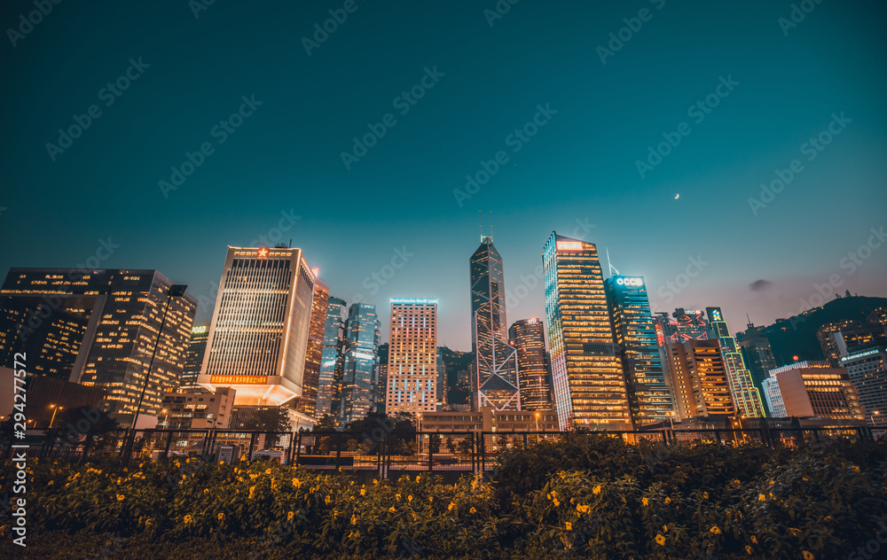 Obraz premium Hong Kong Cityscape at evening
