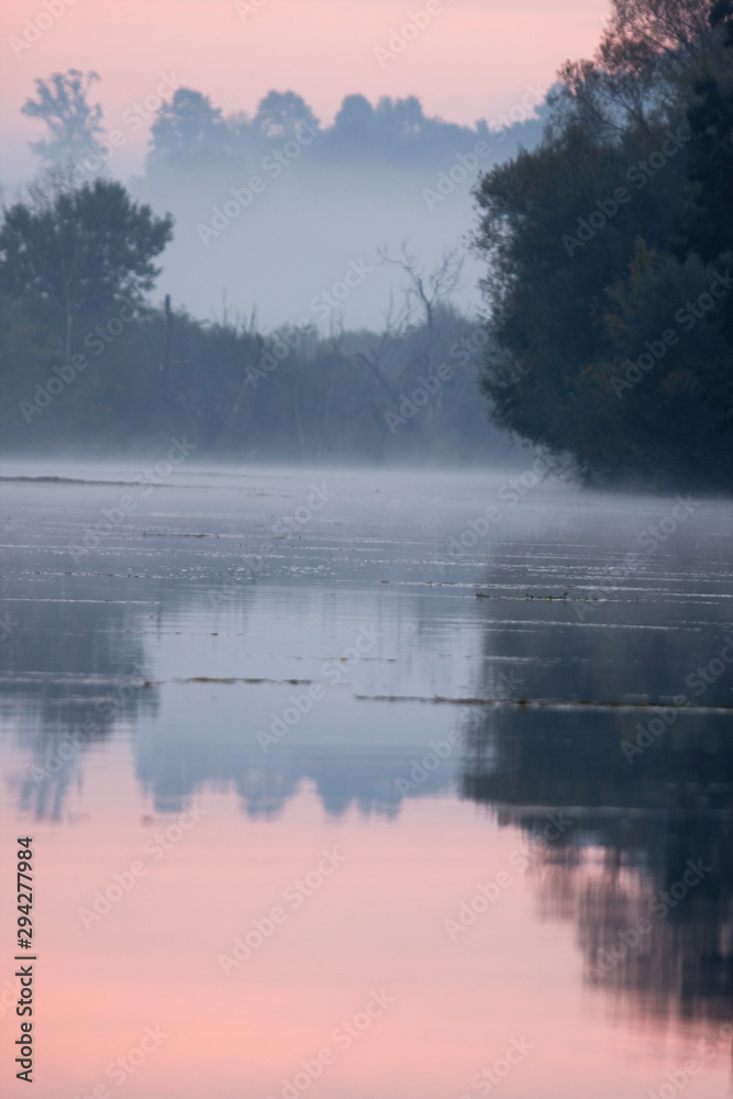 The dawn on the Kupa River
