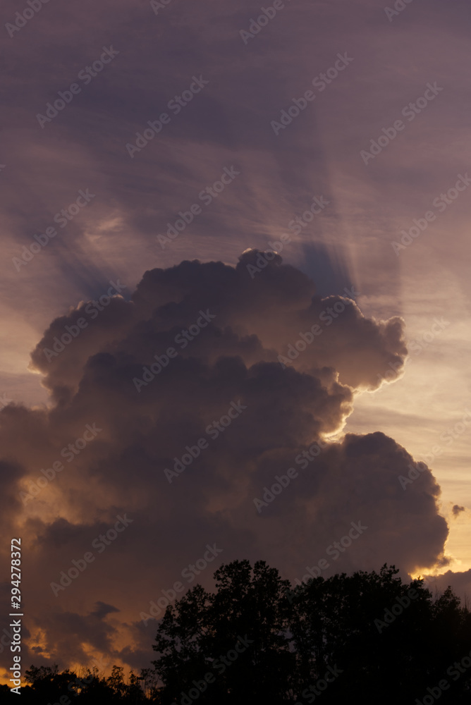 dramatic sky with clouds