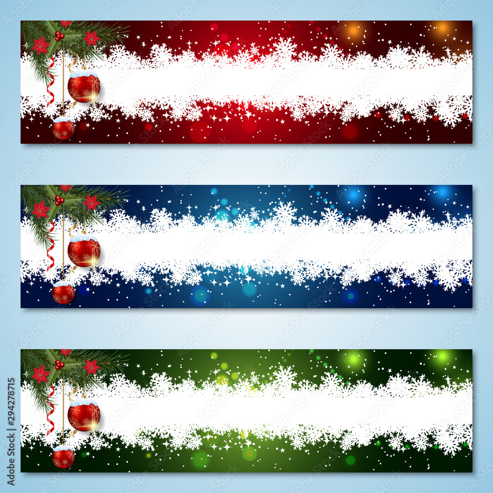 Christmas and New Year colorful luxury vector banners templates collection