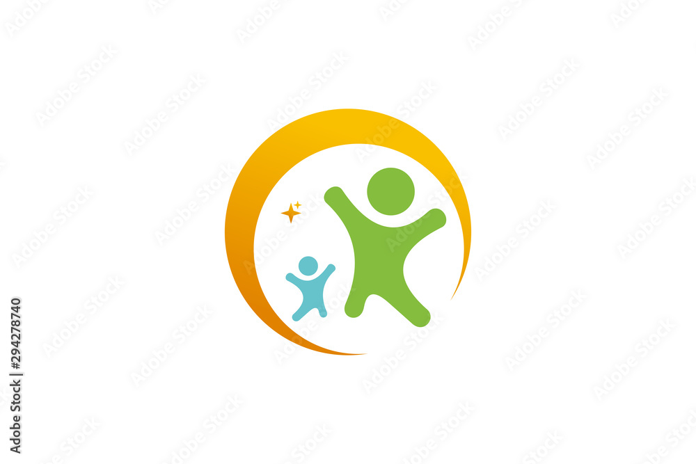 happy kids logo icon vector isolated happy kids logo icon vector isolated