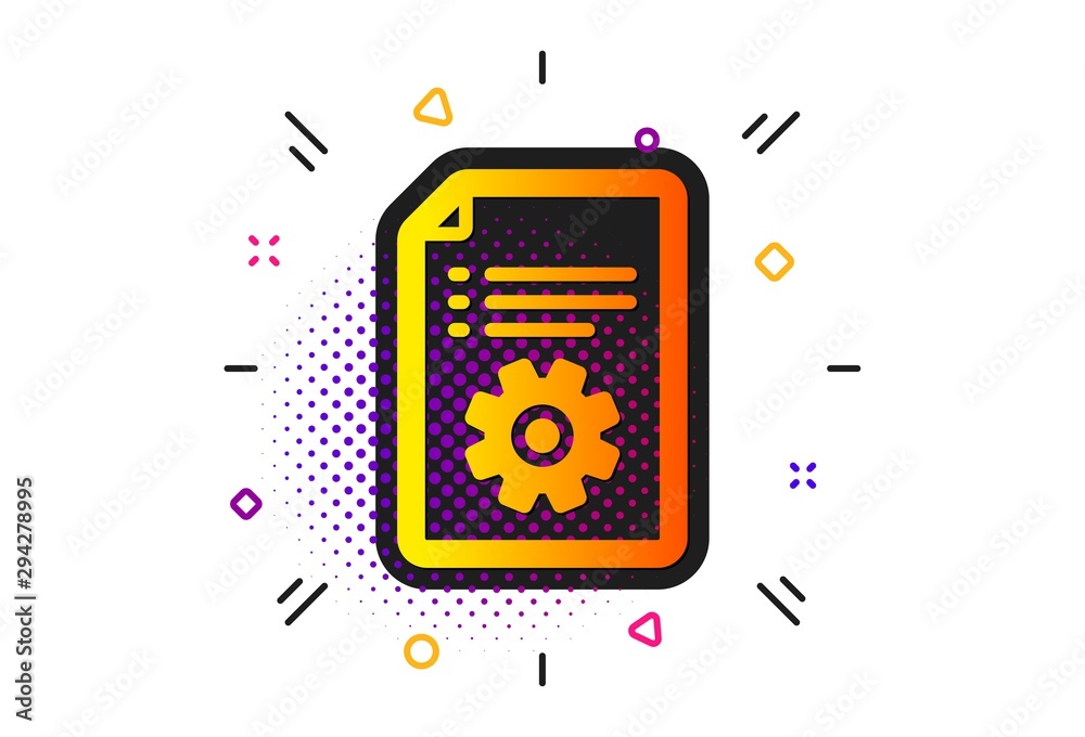 Instruction sign. Halftone circles pattern. Technical documentation icon. Classic flat technical documentation icon. Vector Instruction sign. Halftone circles pattern. Technical documentation icon. Classic flat technical documentation icon. Vector