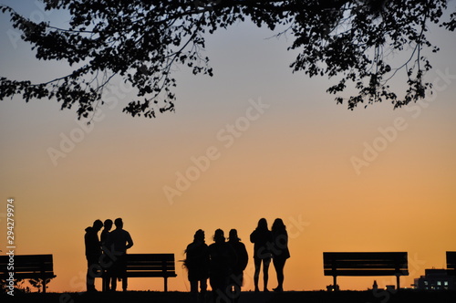 Friends Gather at Sunset