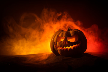 Halloween pumpkin. Traditional holiday decoration. Useful as greeting card