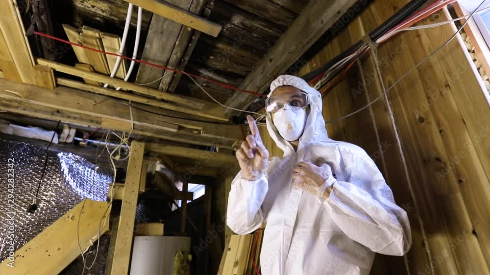 Wideo Stock Indoor damp & air quality (IAQ) testing. A building