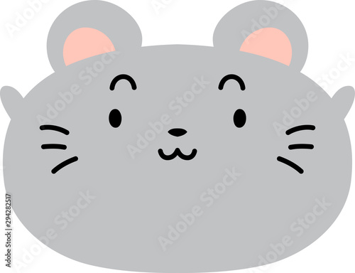 Gray Cute mouse face