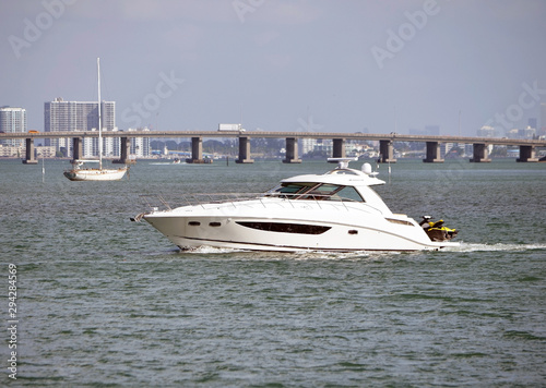 High-end cabin cruiser on the Florida Intra-Coastal Waterway