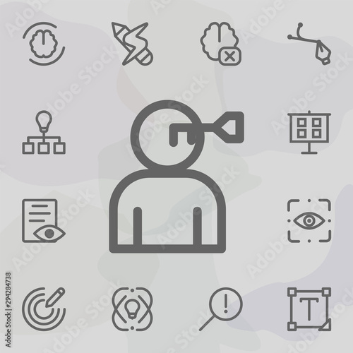 Human brain key icon. Universal set of mix for website design and development, app development