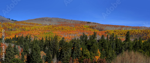Autumn landscape in Colorado rocky mountains along scenic byway 12