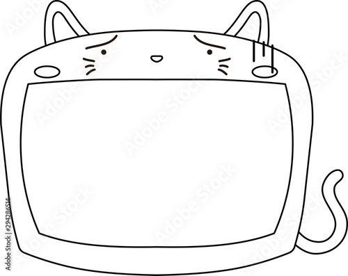 Cute Cat whiteboard outline