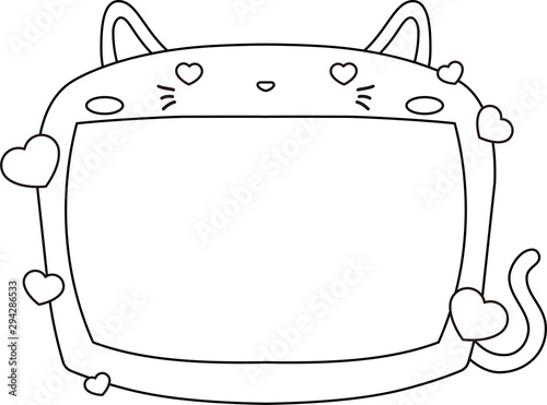 Cute Cat whiteboard outline