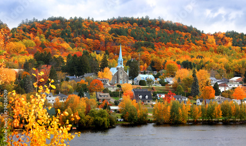 Church in Grandes Piles town ,Quebec, Canada photo