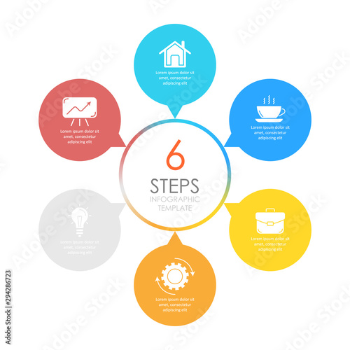 Circle infographic template with 3 options for presentations or charts. Business concept round diagram. Vector illustration.