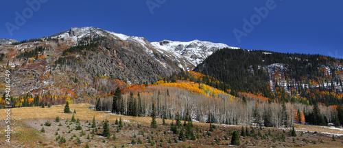 Panoramic view of scenic landscape of San Juan mountains