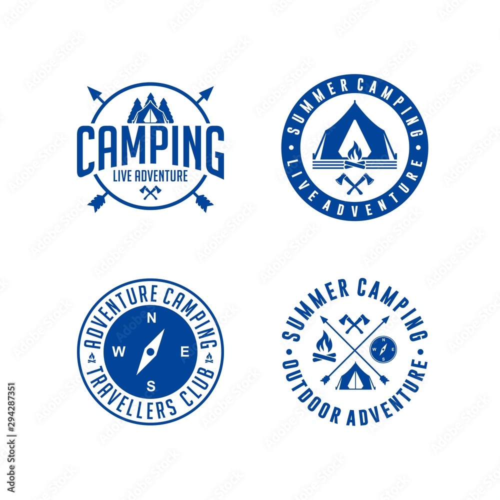 Obraz premium Camping Adventure Logo Circle Collection