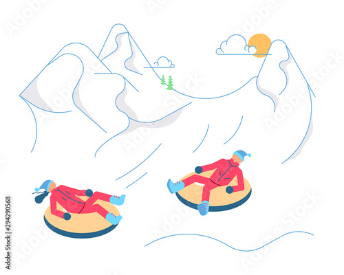 Skier on winter Mountain Landscape