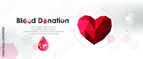 Blood donation design. Creative donor poster. Blood Donor banner. Red drop. Donation volunteer. Blood donation medical poster. Save human life concept. Vector illustration