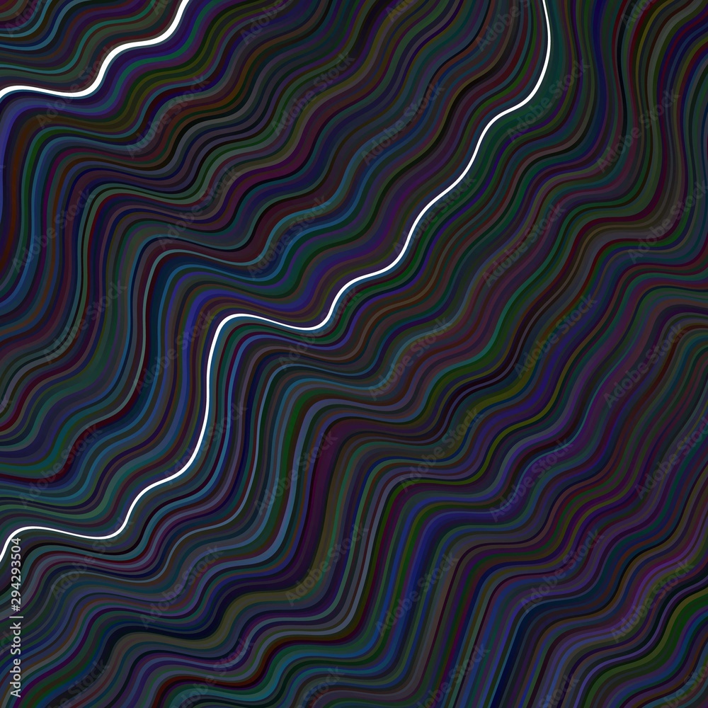 Dark BLUE vector backdrop with curved lines.