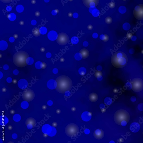 Dark BLUE vector template with circles, stars. Colorful disks, stars on simple gradient background. Design for your commercials.