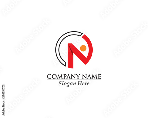 Abstract creative logo initial N concept design