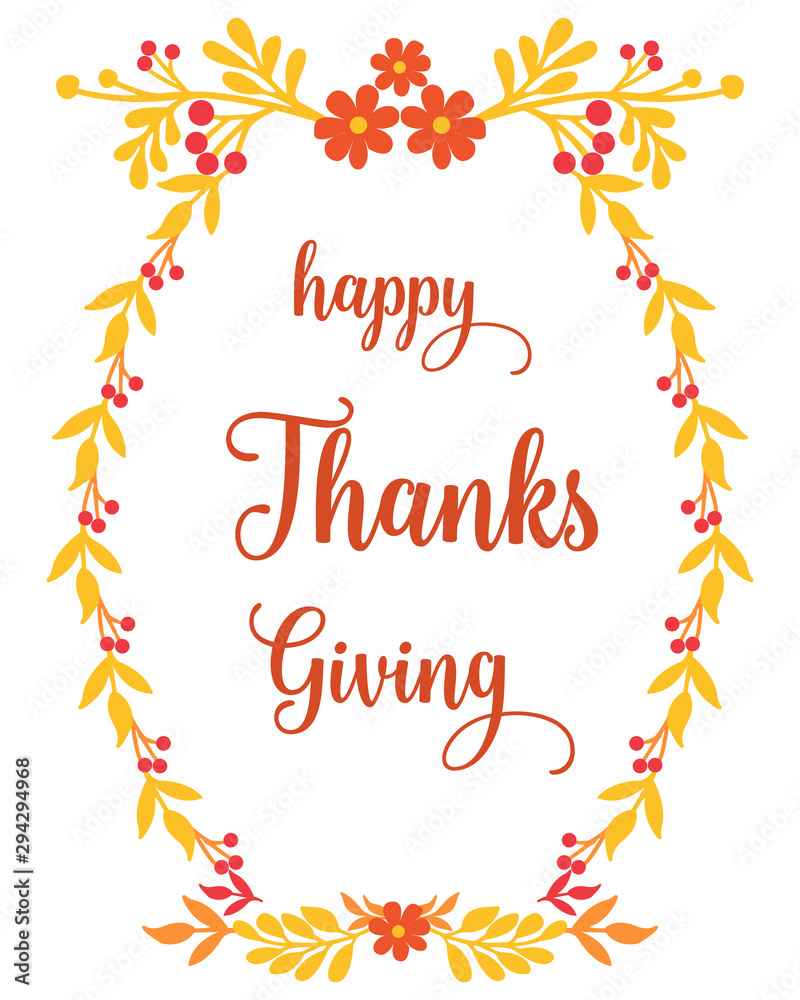 Fototapeta premium Banner thanksgiving, with abstract autumn leaves frame. Vector