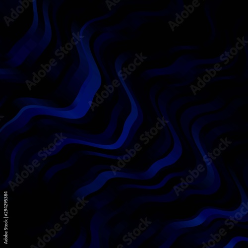 Dark BLUE vector background with bows. Illustration in abstract style with gradient curved. Best design for your ad, poster, banner.