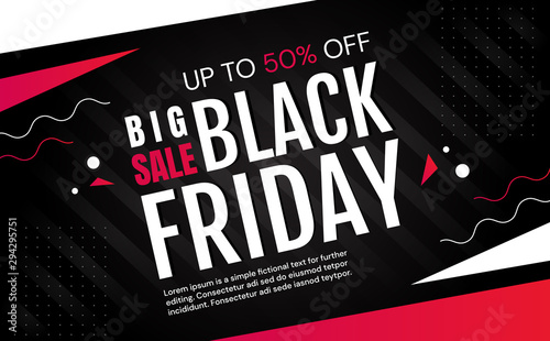 Black Friday. Big sale. Discount announcement. Vector design for flyer or banner.