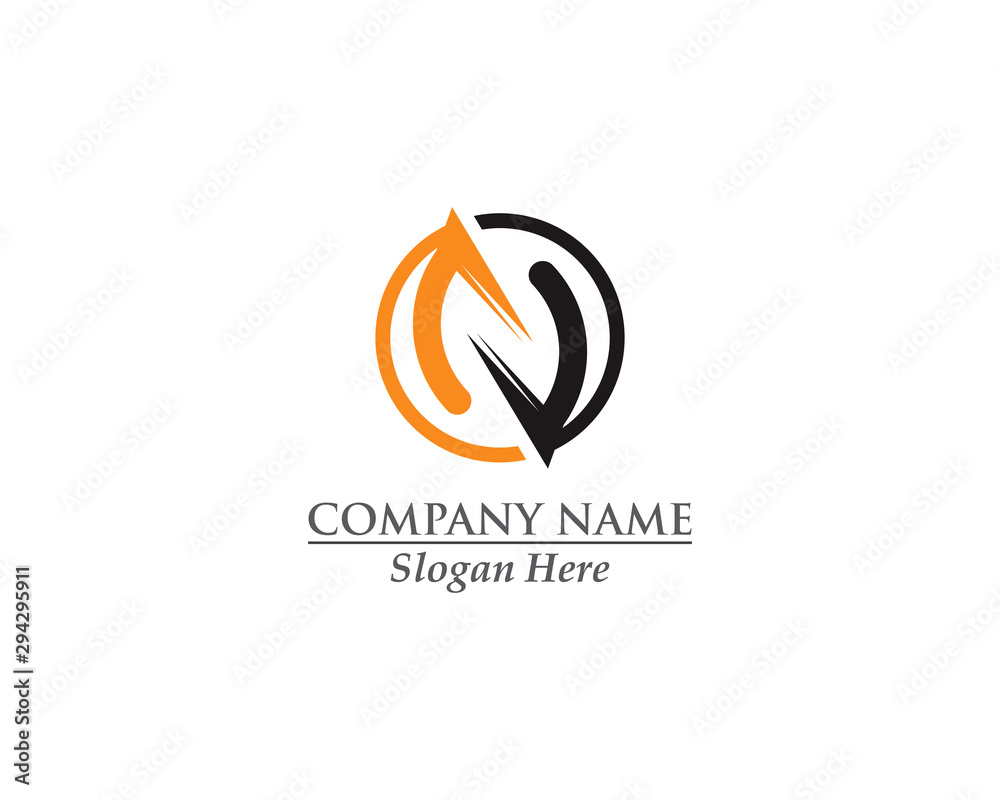 Abstract circle logo initial N concept design Abstract circle logo initial N concept design