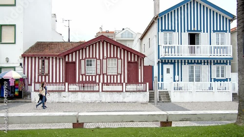 The colorful houses of Costa Nova in Portugal - travel photography