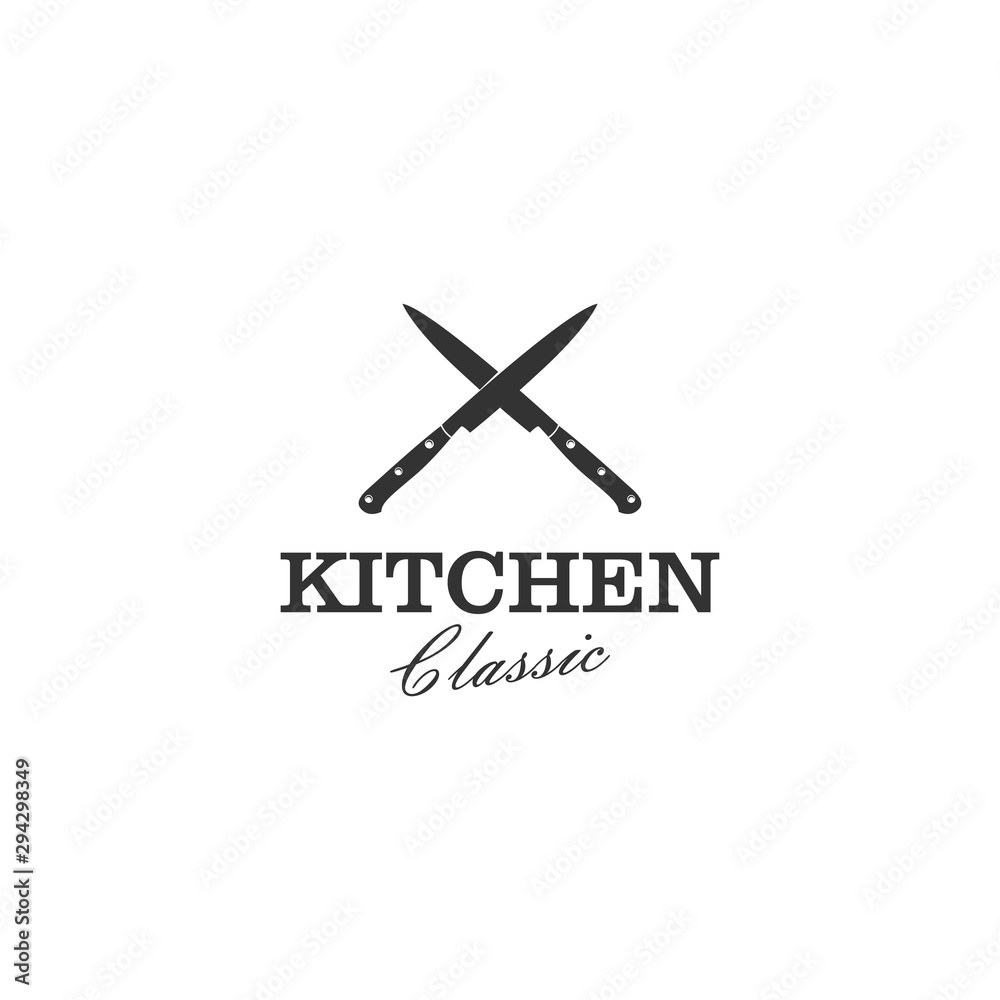 Kitchen logo / butcher logo business design with knife element