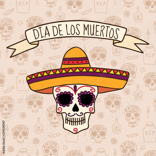 Dia de muertas background, great design for any purposes. Vector eps10.