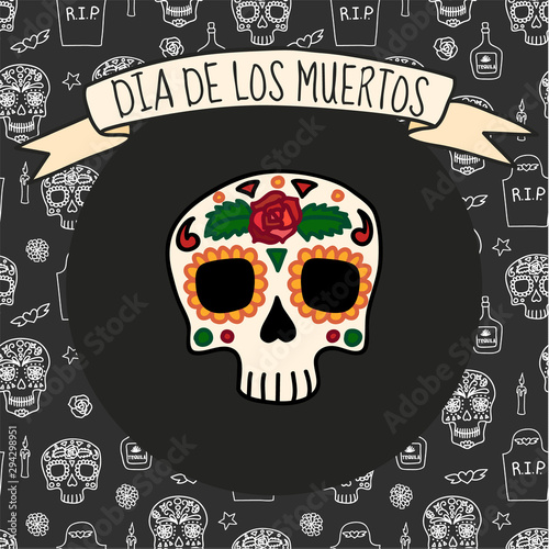 Dia de muertas background, great design for any purposes. Vector eps10.