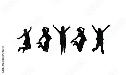 set child jump logo icon design vector