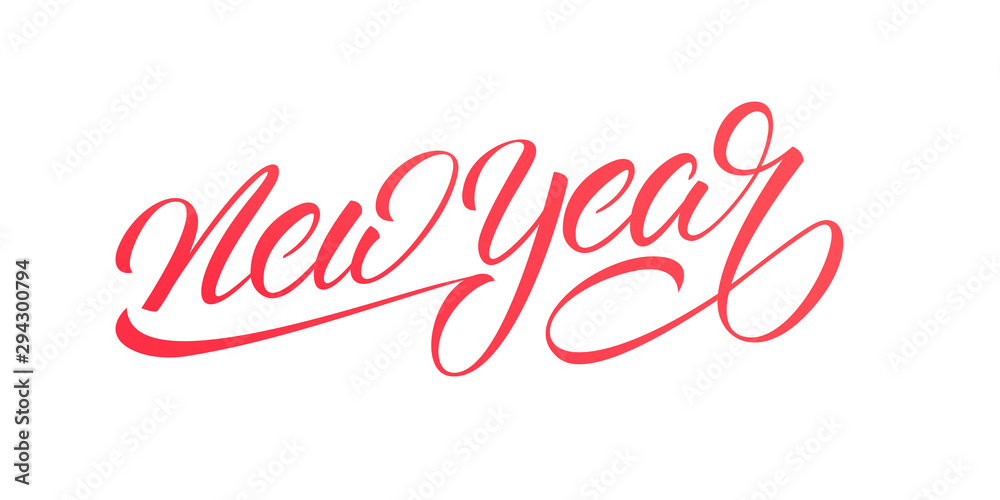 New Year Lettering Calligraphy label for New Year 2020 celebration