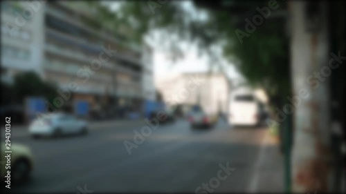 Wallpaper Mural Street in Athens, blurred view of a car traffic in the capital of Greece Torontodigital.ca