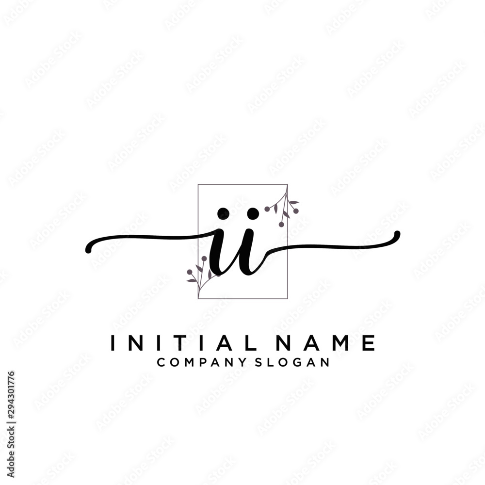 II Beauty vector initial logo, handwriting logo. II Beauty vector initial logo, handwriting logo.