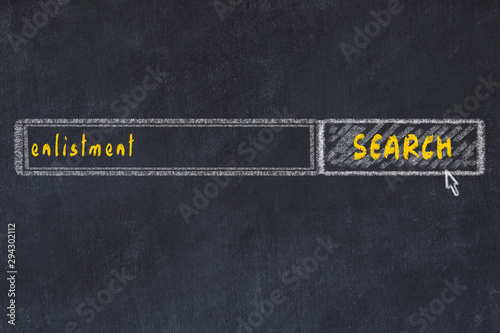 фотографія Chalkboard drawing of search browser window and inscription enlistment
