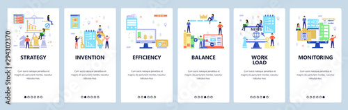 Website and mobile app onboarding screens vector template