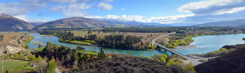 Panoramic View of the Kawarau River, Otago, New Zealand