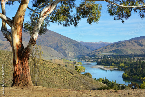 View of kawarau Gorge From Bannockburn, Central Otago, New Zealand photo