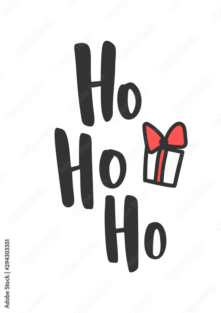Simple Christmas card. Hand drawn text and holiday symbols Simple Christmas card. Hand drawn text and holiday symbols